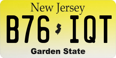 NJ license plate B76IQT