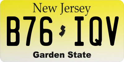 NJ license plate B76IQV