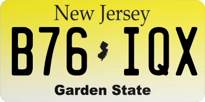NJ license plate B76IQX