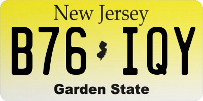 NJ license plate B76IQY