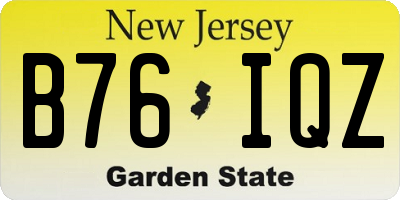 NJ license plate B76IQZ