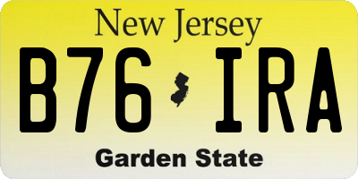 NJ license plate B76IRA