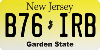 NJ license plate B76IRB
