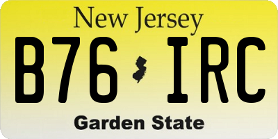 NJ license plate B76IRC