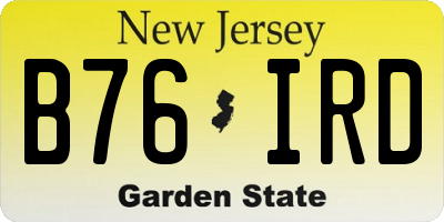 NJ license plate B76IRD