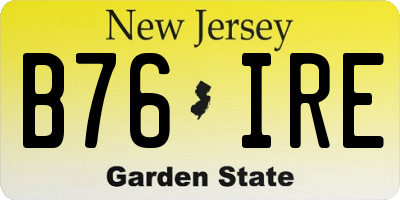 NJ license plate B76IRE