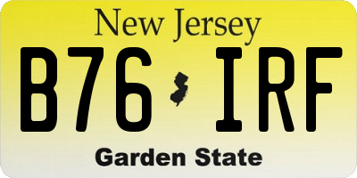 NJ license plate B76IRF