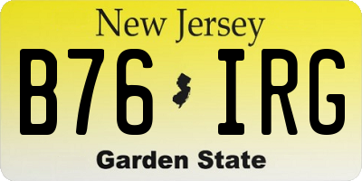 NJ license plate B76IRG