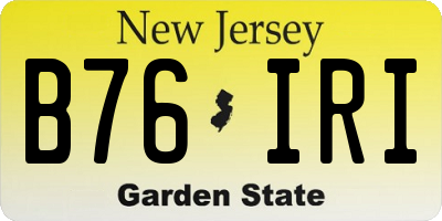 NJ license plate B76IRI