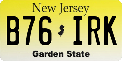NJ license plate B76IRK