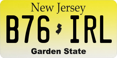 NJ license plate B76IRL