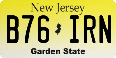 NJ license plate B76IRN