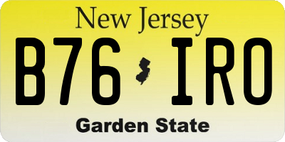 NJ license plate B76IRO