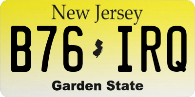 NJ license plate B76IRQ