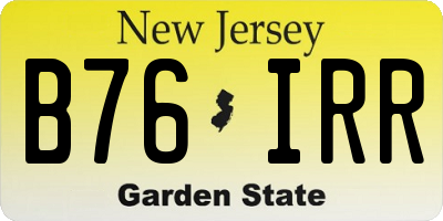 NJ license plate B76IRR