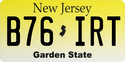 NJ license plate B76IRT