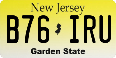 NJ license plate B76IRU