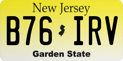 NJ license plate B76IRV