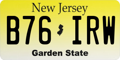 NJ license plate B76IRW