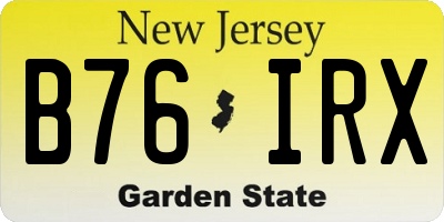 NJ license plate B76IRX