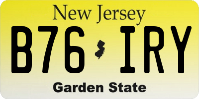 NJ license plate B76IRY
