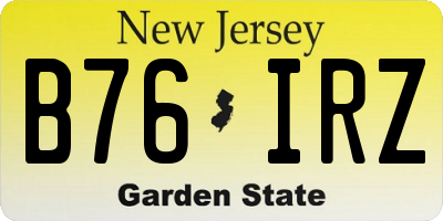 NJ license plate B76IRZ