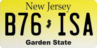 NJ license plate B76ISA