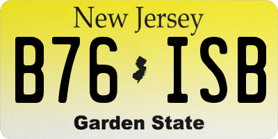 NJ license plate B76ISB