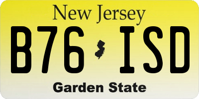 NJ license plate B76ISD