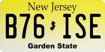 NJ license plate B76ISE