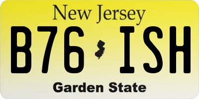 NJ license plate B76ISH
