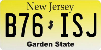 NJ license plate B76ISJ