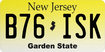 NJ license plate B76ISK