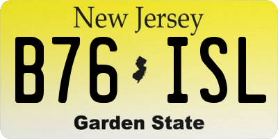NJ license plate B76ISL