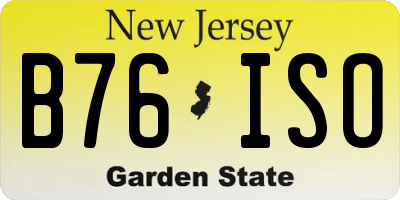 NJ license plate B76ISO