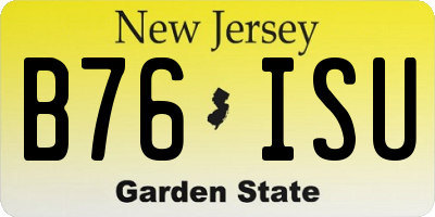 NJ license plate B76ISU