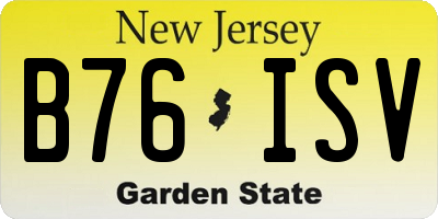 NJ license plate B76ISV
