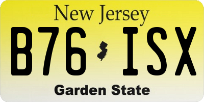 NJ license plate B76ISX