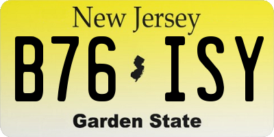 NJ license plate B76ISY