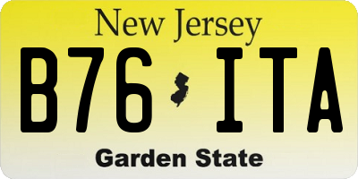 NJ license plate B76ITA