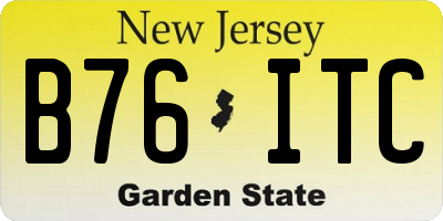NJ license plate B76ITC