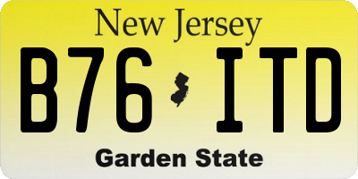 NJ license plate B76ITD