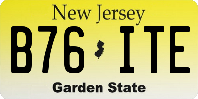 NJ license plate B76ITE