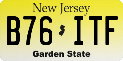 NJ license plate B76ITF