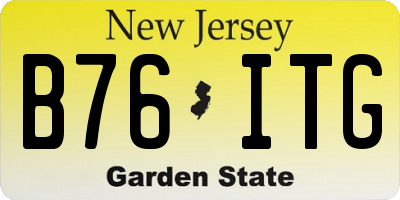 NJ license plate B76ITG