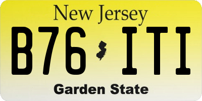 NJ license plate B76ITI