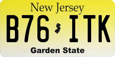 NJ license plate B76ITK