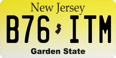 NJ license plate B76ITM