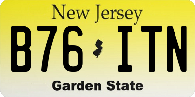 NJ license plate B76ITN