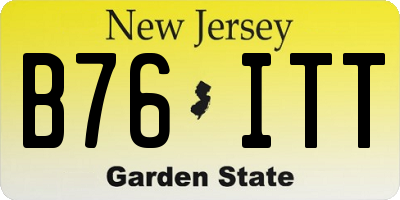 NJ license plate B76ITT